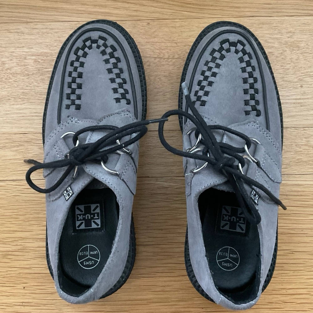Tuk Tuk Grey Suede Interlace Mondo Creeper size 7